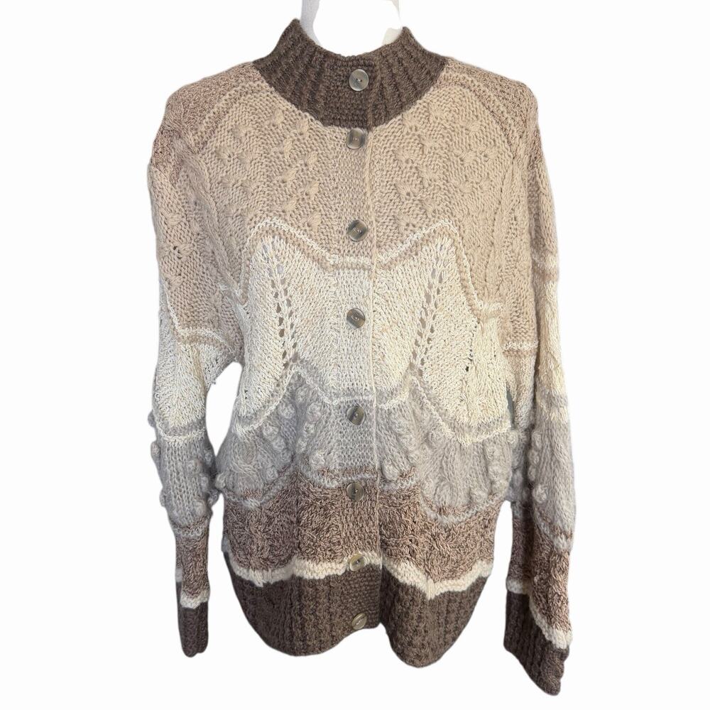 Vtg Susan Bristol Cardigan Women's Wool Mohair Blend M Grannycore Grandmacore